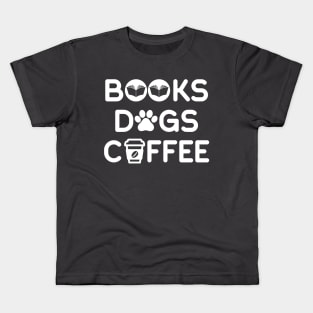 Books Dogs Coffee Kids T-Shirt